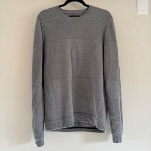 rag & bone Merino Wool Sweater Gray Crewneck Textured Knit Lightweight